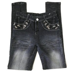 NWOT POINTBLANK Embroidered Straight Leg Jeans